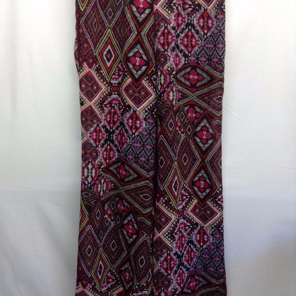 TC SWIM Women's Swim Pants Sheer Red Black Geo Loose Fit Swim Cover Up Pants Med - Picture 2 of 4